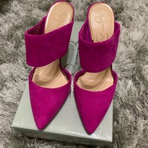 NEW PINK SUEDE MULES